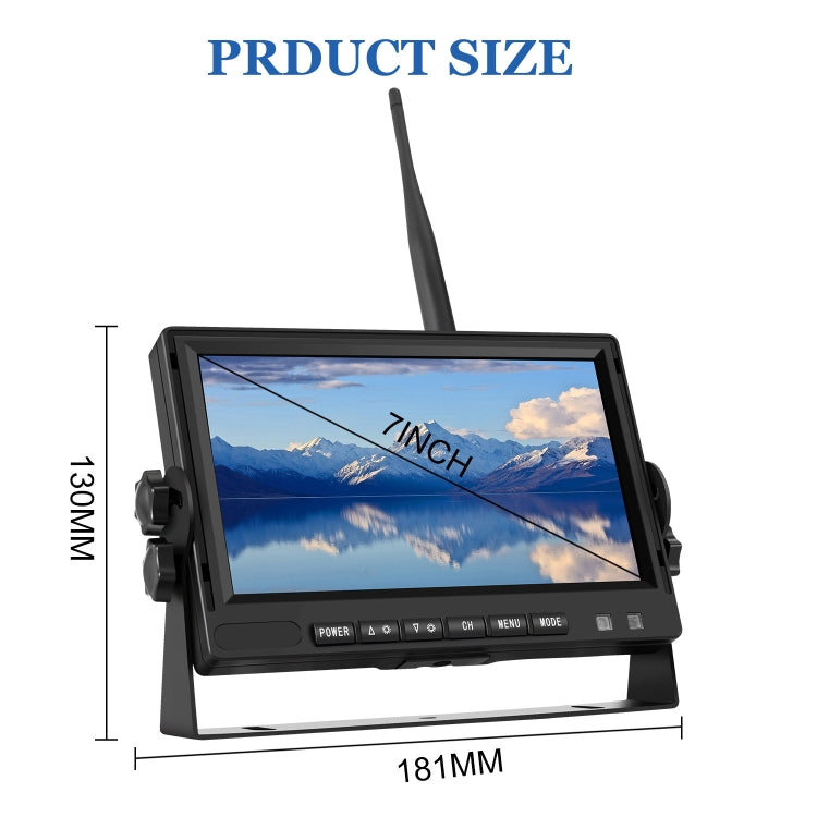 7 inch Car Digital Wireless Rear-view Split-screen Monitor Four Record, Four Record 7 inch Car Digital Wireless Rear-view Split-screen Monitor Four Record, Four Record